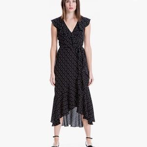 Max studio polka dot wrap dress sz small